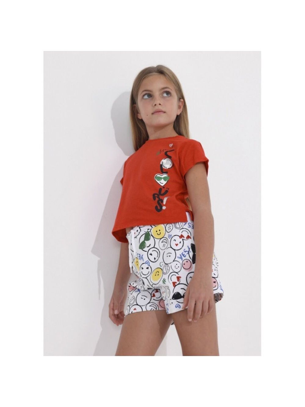 Mayoral Colorful Emoji Print Shorts